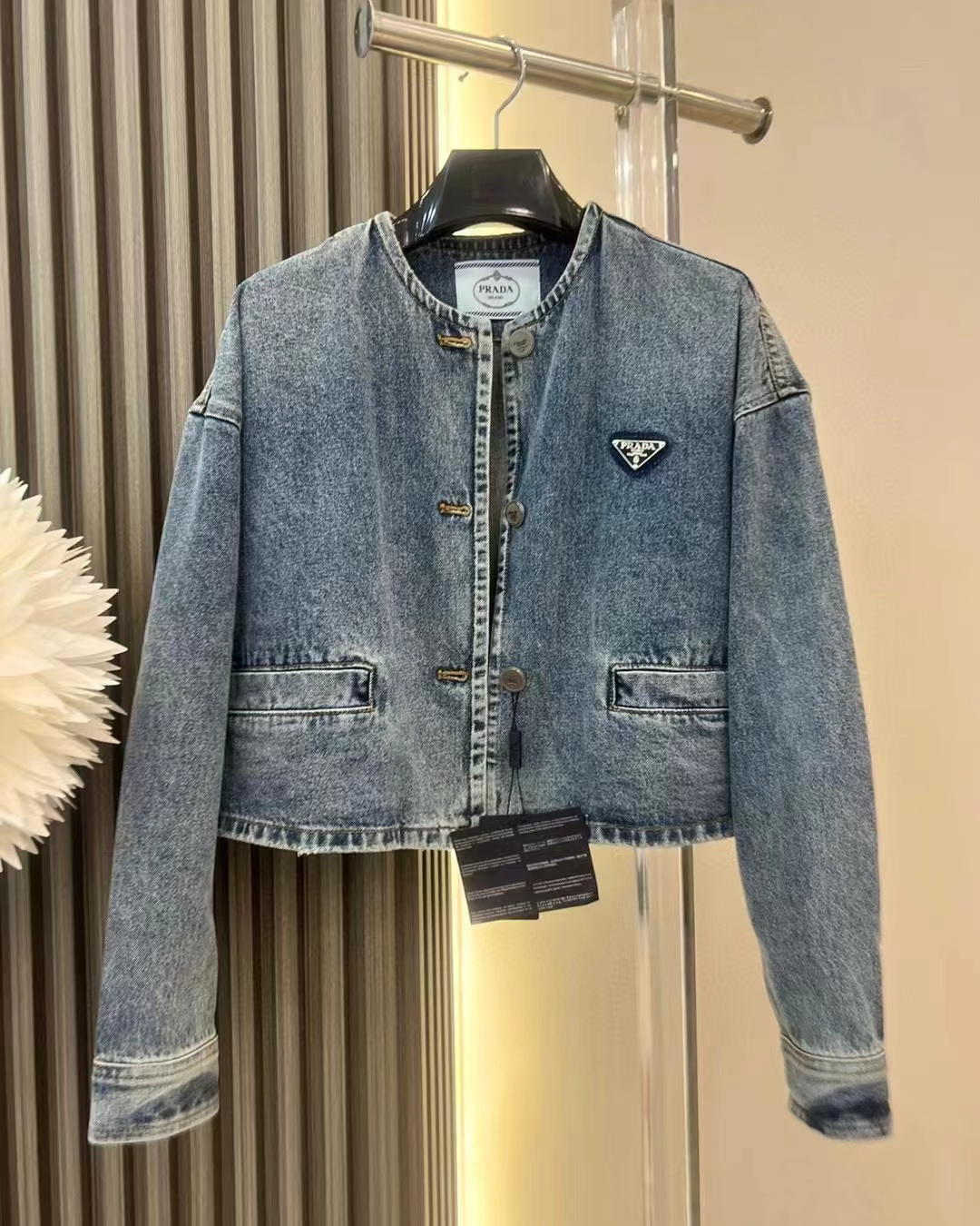 Denim blouson jacket